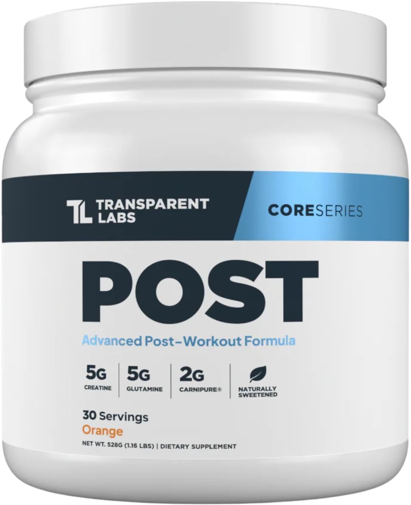 Läpinäkyvä Labs Post - Post-Workout Recovery Muscle Builder w/L-glutamine, Creatiini Monohydraatti, & Carnipure L-karnitiini L-Tartrate lihasten Recovery & Building - 30 Tarjoukset, Orange