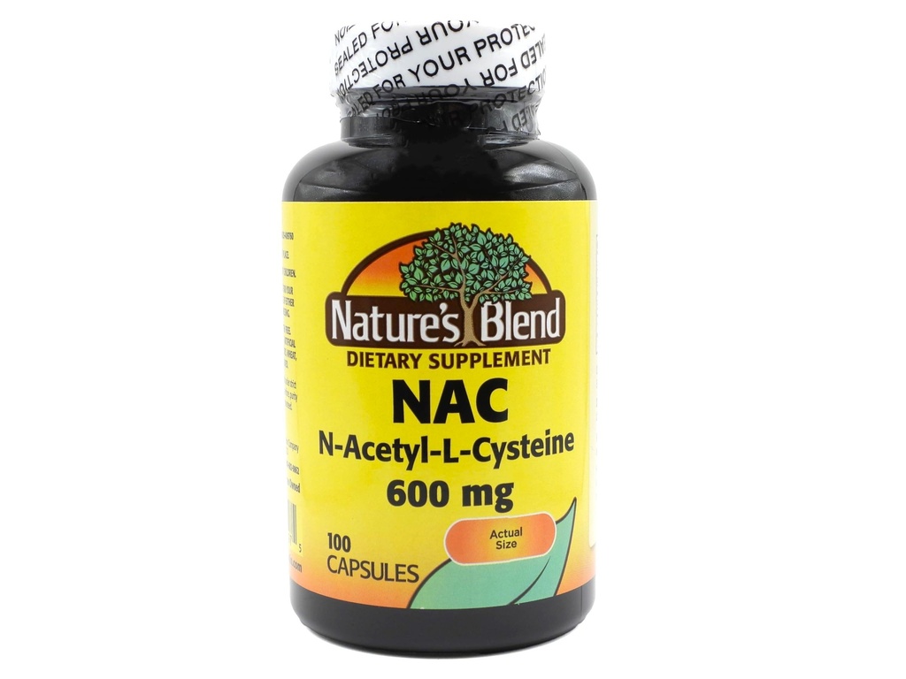 Nature's Blend NAC Supplement N-Acetyl-L-Cysteine 600mg 100 kapselit - Immunosupport, Antioksidantti soluterveyden
