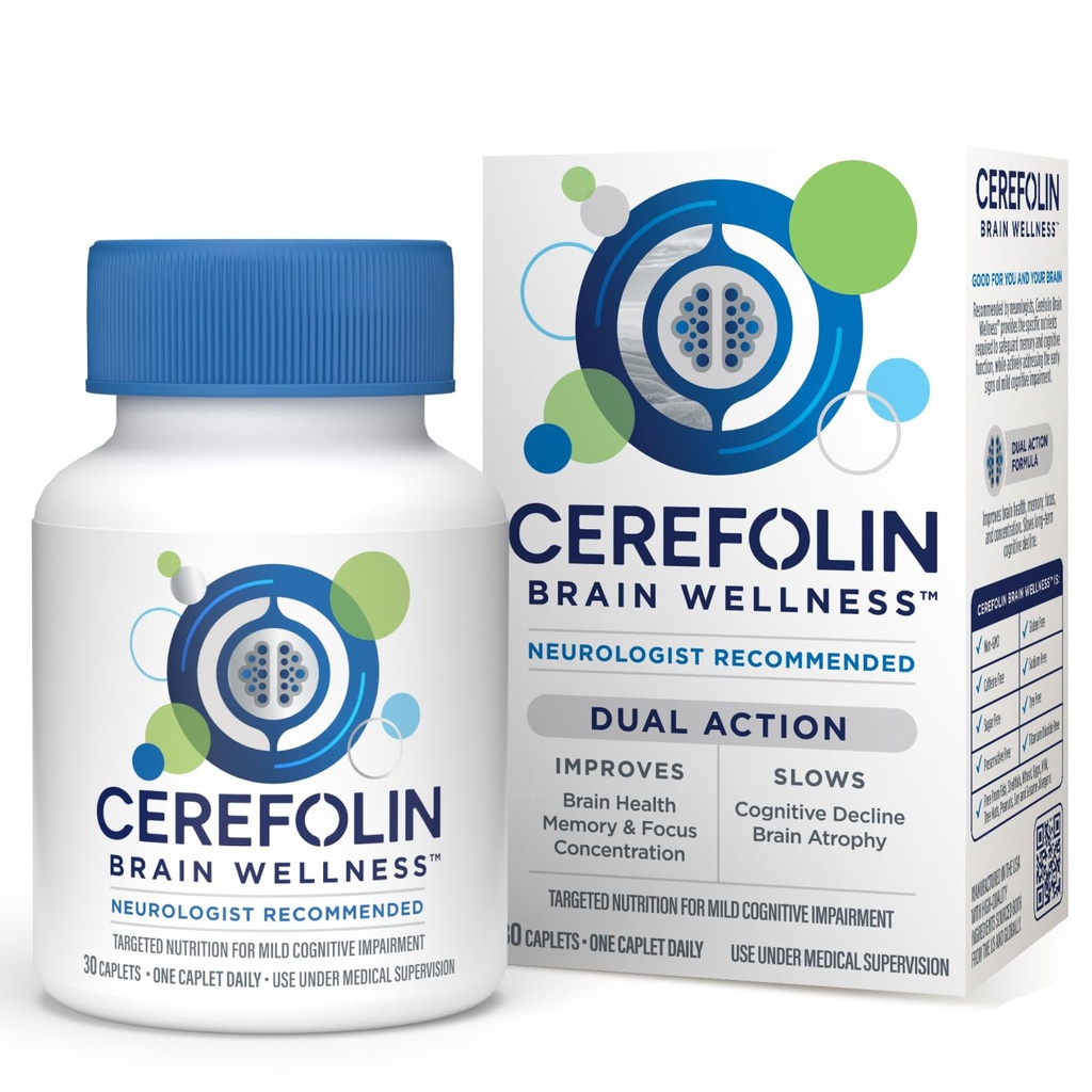 Cerefolin Brain Wellness, Kohdennettu ravitsemus kognitiiviselle tuelle, parantaa muistia, keskittymistä ja keskittymistä, L-metyylifolaatti, NAC, B12, Neurologist Suositeltava (30 Count)