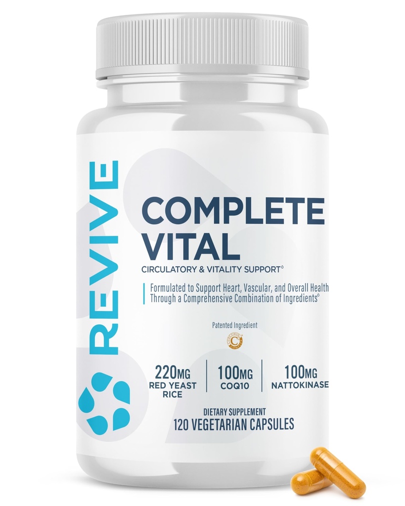 Revive MD lisäravinteet & tuki, täydellinen elinvoima (120 kasvissyöjä kapselit) - NAC & CoQ10 täydentää tukee terveyttä, & antioksidantti aktiivisuutta (30 palvelinta)