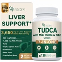 Migcopat 7-in-One TUDCA täydentää, 3650mg maito Thistle, NAC, Alpha Lipoic Acid, Voikukan juuri, Bile Salts TUDCA varten maksan Cleanse Detox & Repair, Bile Flow and Digestive Support - 120 kapselia