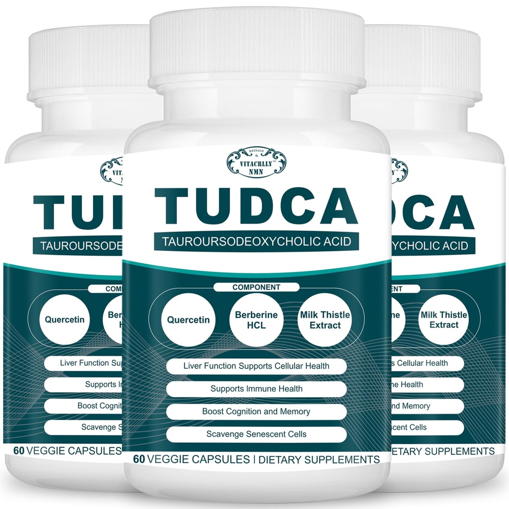 2200MG TUDCA Liver Supplements - Bile Salts Supplement Complex Liver Detox & Cleanse, Sappirakon puhdistus, Ruoansulatuskanavan 180 kapselia