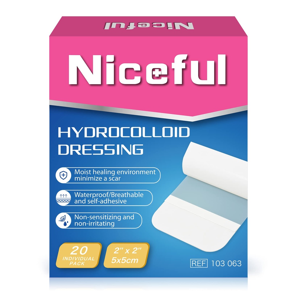 20 greve Hydrocolloid Bandages 2 "x 2", Sår Små Hydrocolloid Gel Bandages för sår, sår Healing Bed Sore Bandage