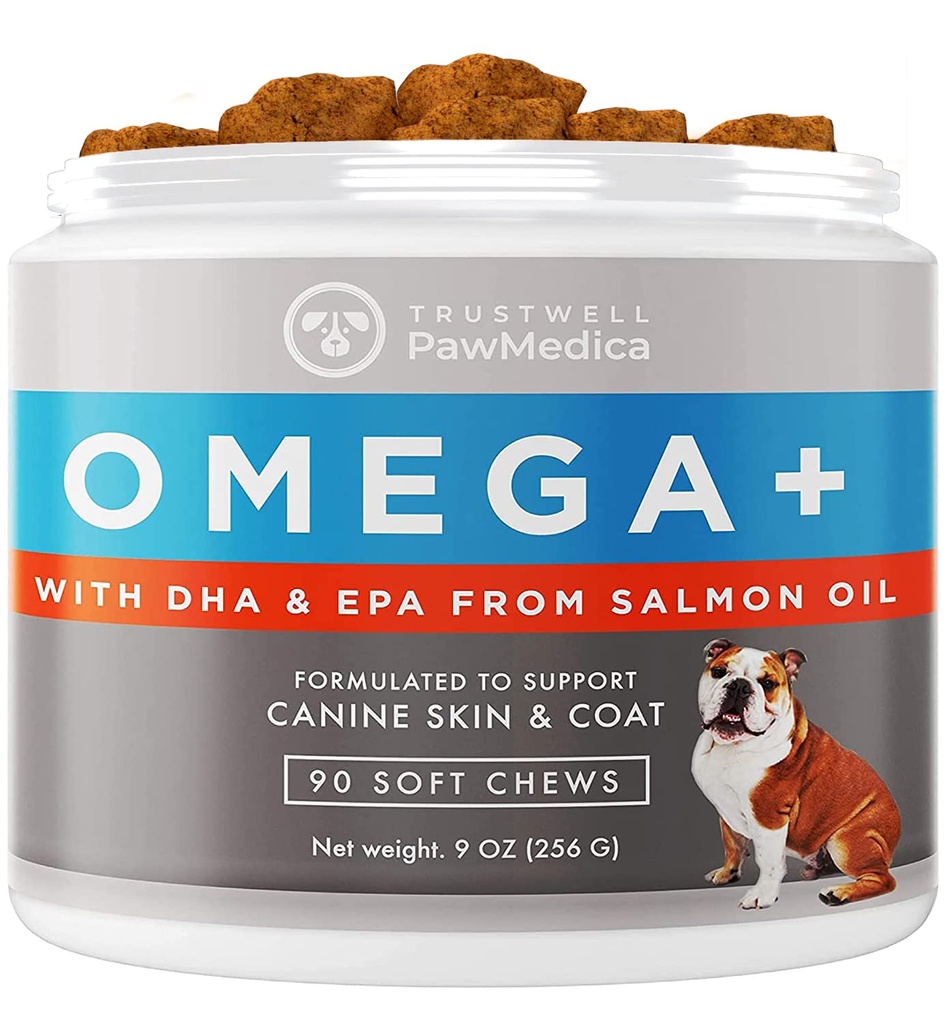 PawMedica Omega 3 koirille, koira iho ja takki täydentää kalaöljy rakkaus auttaa koiran kuiva iho, Omega 3 6 9 vitamiini purukumia koiran allergies