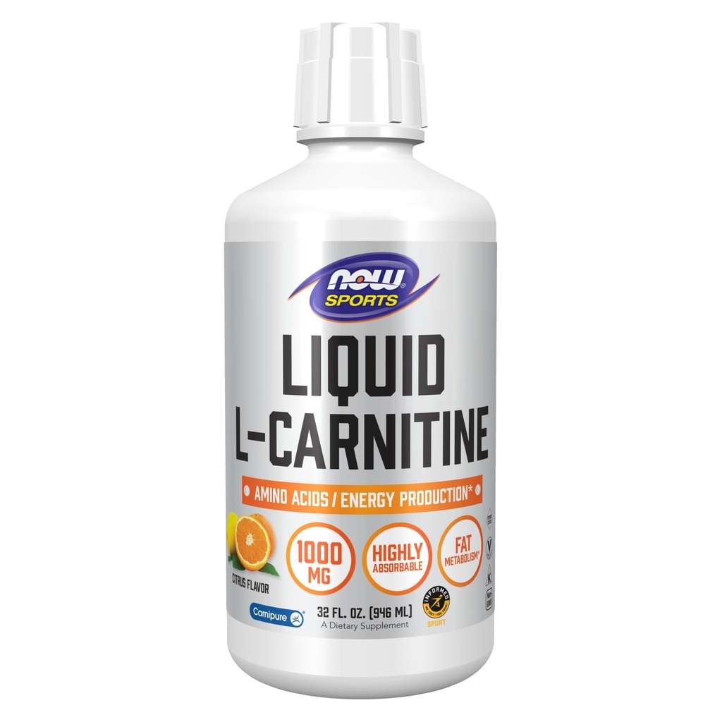 Now Foods Sports, Liquid L-karnitiini, Citrus, 1000 mg, 32 fl oz (946 ml)