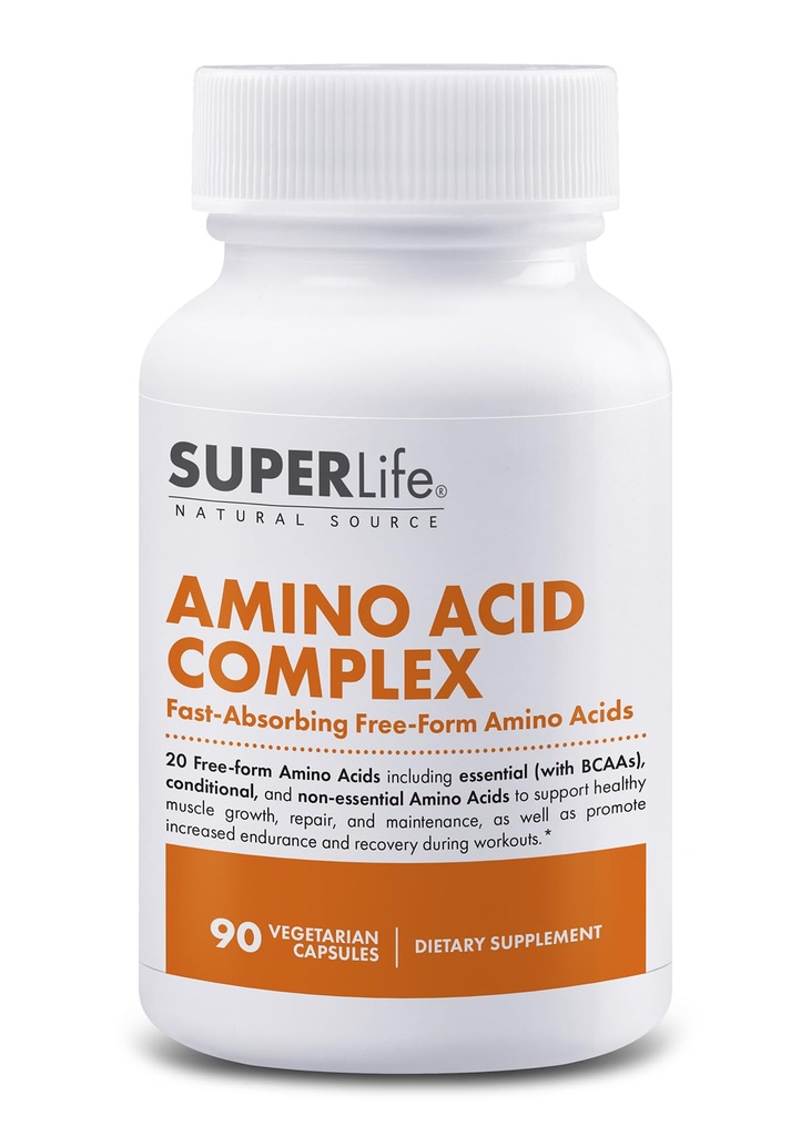 Aminohappokompleksi - nopea absorbointi & vapaa muoto Essential & Branched Chain Aminohapot BCAAs ... tukee lihasten kasvua, voimaa ja hyödyntämistä ... Täydennysosa - 90 kapselia