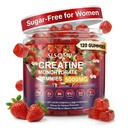Creatiini Gummies naisille, 5000 mg Pre-Workout lihasvoimaa & energiatuki, 0 Sokeri Creatiini Gummy L-Tauriini, Sinkki, B12 B6, Mansikka maku, Vegan - 120 Gummy