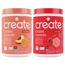 Luo Creatine Monohydraatti Gummies - Peach Pump Duo - Sour Peach & Sour Cherry - Creatine Gummies naisten ja miesten, NSF Certified, 3rd Party testattu, Melting Formula, 180 Count (2-Pack)