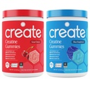 Luo Creatiini Monohydraatti Gummies - Raketti Pop Duo - Sininen vadelma & Sour Cherry - Creatiini Gummies naisille & miehet, NSF Certified, 3. puolue testattu, Melting Formula, 180 Count (2-Pack)