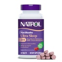 Natrol Ultra Sleep 3-in-1 100% Drug-free Sleep Aid Blend Melatonin, GABA & kasvitieteelliset, ravintolisä, ei-luontotyyppimuoto, 30 nopeasti liuotettavaa tablettia