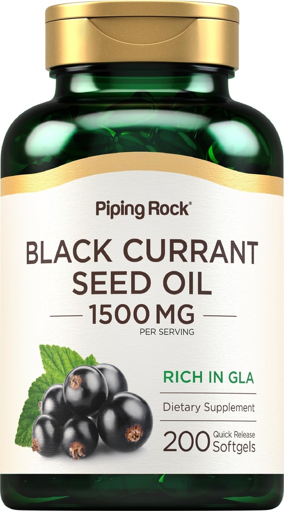 Piping Rock Black Currant Seed Oil Softgel Kapselit ... 1500 mg... 200...