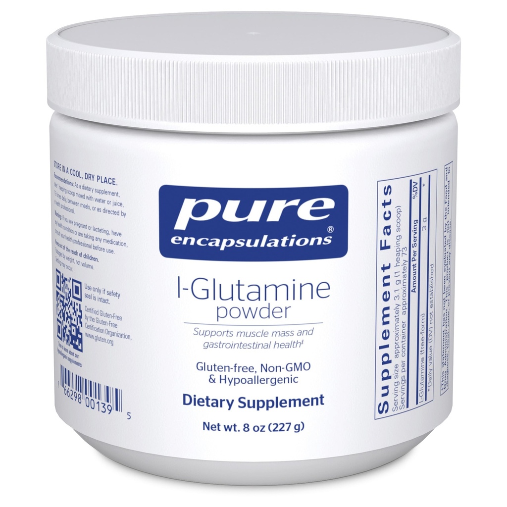 Pure Encapsulations L- glutamine Powder - Supplement for Immune and Digestive Support, Gut Health and Lining, Metabolia ja lihasten tuki * - Pure Free- Form L- glutamine - 8 Ounces
