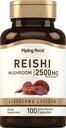 Piping Rock Reishi Mushroom kapselit ... 2500 mg ... 100 pillereitä... Standardoitu kasviperäisiä uutteita...