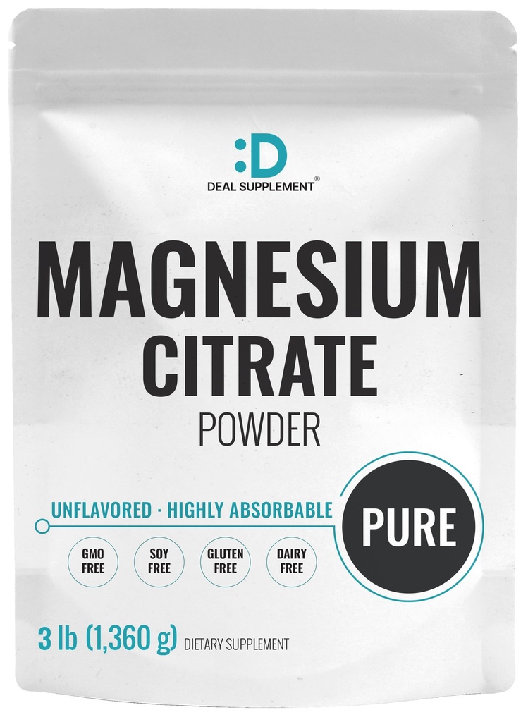DEAL-lisäaine Magnesiumsitraattijauhe 500 mg, 3lbs ...
