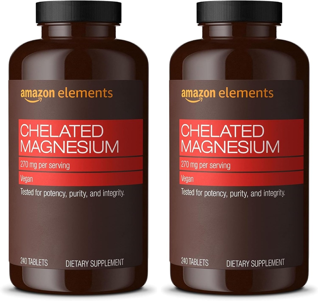 Elementit - Celated Magnesium, 240 tablettia, 270 mg/annos, magnesium Glycinate Chelate, Vegan (pakkaus 2)