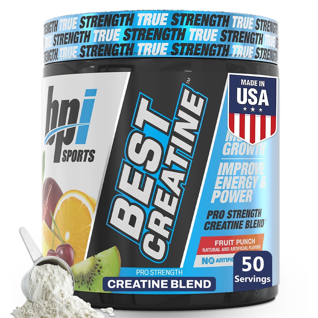 BPI Sports Best Creatiini - Creatiini Monohydraatti Powder for Men & Women, Himalajan Salt - Strength, Pump, Endurance, Lihasten kasvu, lihasten määrittely - Ei turpoaa