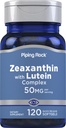 Piping Rock Zeaxanthin Plus Lutein | 50mg | 120 Softgels | från Marigold Extract | Non-GMO, Gluten Free Supplement