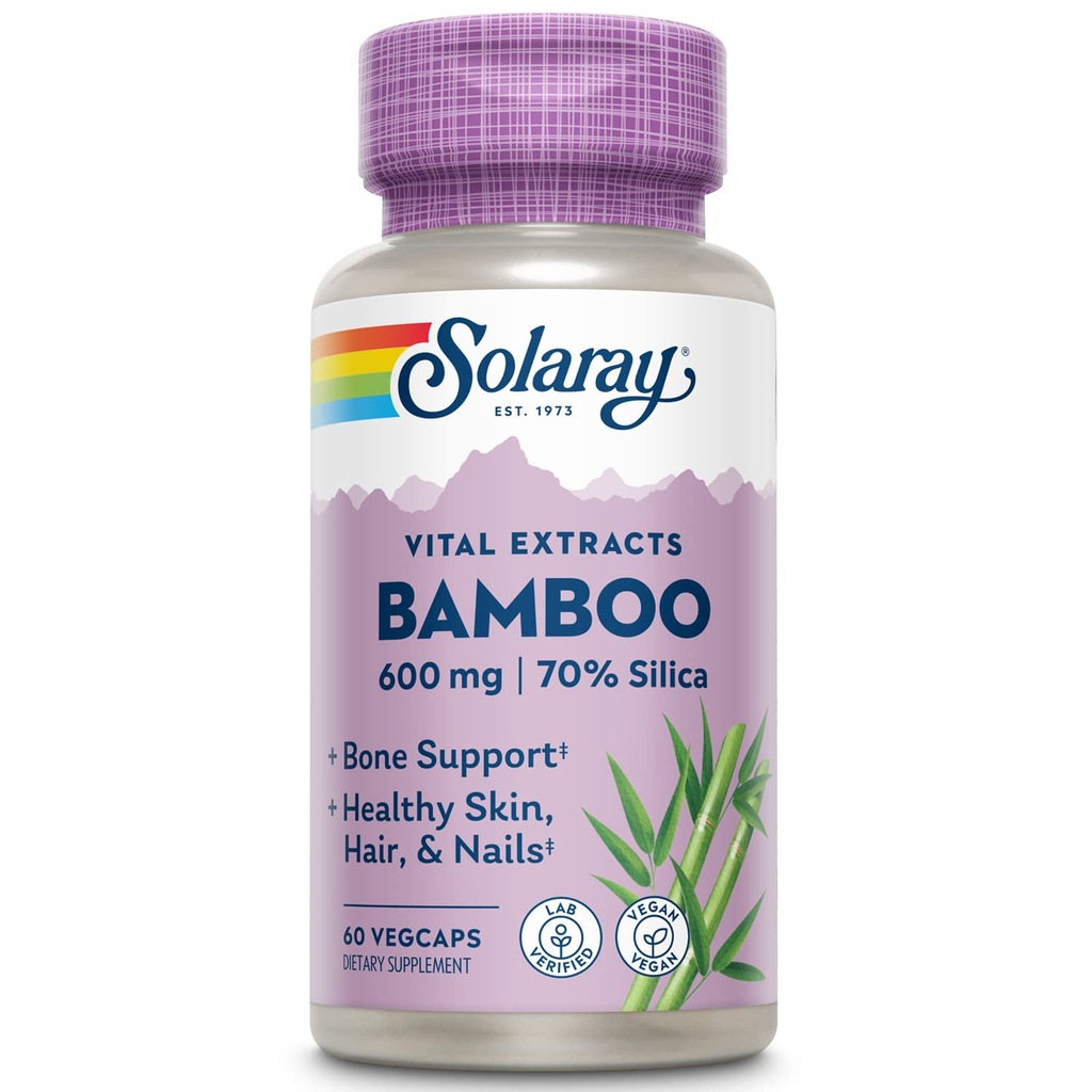 SOLARAY Bamboo Kantauute 600mg ... terveet hiukset, iho, kynnet, luut ja sidekudoksen tuki ...