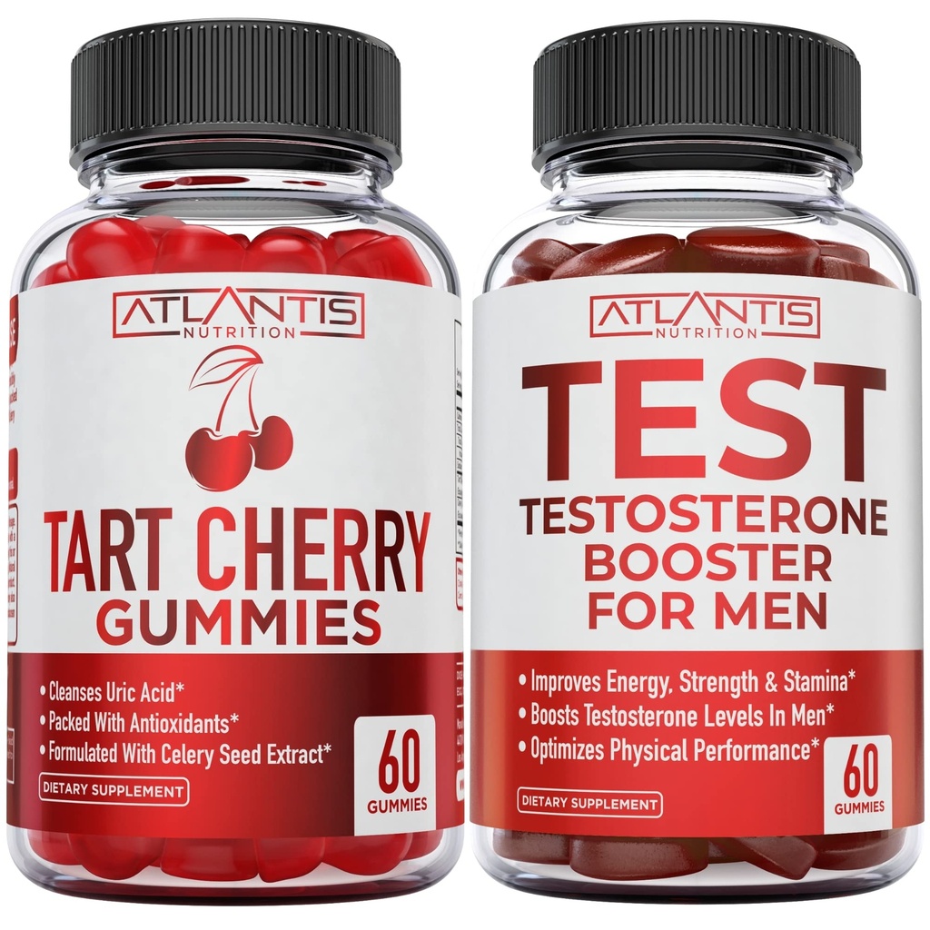 Atlantis Nutrition Tart Cherry 60 Gummies + Testosteroni Booster 60 Gummies