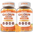 Kalsium 1200 mg D3-vitamiinia Gummies - kalsium + kilpikonna täydentää naisten ja miesten K2-vitamiinia B12 - Tuki luun ja lihasten - sokeriton - Vegaani (120 kreivi)