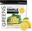 Clean Simple Eats Super Greens Powder, Luonnollisesti maustettu vihreät jauhe klorella, spirulina, Superfoods & Prebioottikuitua, Ei keinotekoisia ainesosia, Gluteeniton, makea sitruuna maku, 30 tarjoilua