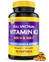 InnovixLabs koko spektrin K2-90-vitamiini Softgels 600 mikrog Trans Form MK7 ja MK4 - tukee General Health ja Bone Strength - Soy ja Gluteeniton K2-vitamiini täydentää