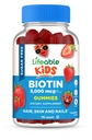 Livliga sockerfria barn Biotin Gummies | 5000mcg | Great Tasting Biotin Supplement | Biotin Gummies för hårväxt, hud och nagelhälsa | Hår Vitaminer för barn, pojkar, flickor | 90 Gummies