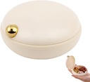 iplusmile Travel Pill Organizer, 4 Compartments Portable Pill Case, Daily Medicine Container Box för vitaminer Fish Oil Supplements, Business Trip Essentials (Beige)
