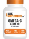 BulkSupplements.com Omega-3 Softgels - alkaen Algal Oil, Algae Oil Omega 3 Supplement - Gluteeniton, 1 Softgel per Serving, 180 Count (Pack of 1)