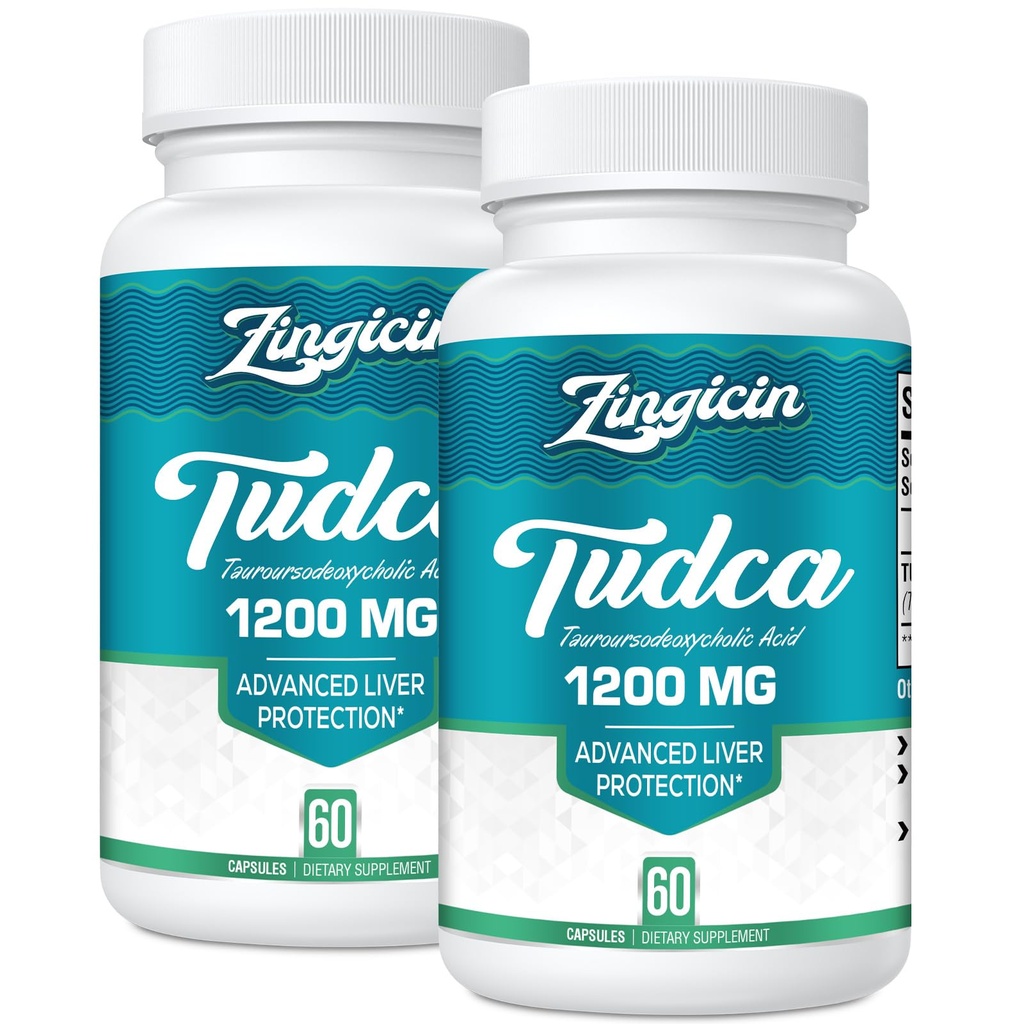 TUDCA Supplement 1200mg - 120 Kasviskapselit,Powerful TUDCA Bile Salt täydentää maksan,Ruoka