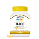 21st Century B-100 Complex depottabletit, 60 Count (Pack of 1), High Potency B Complex for Hermosto, Energy Support, sisältää B1-vitamiini, B2, B6, Biotiini & Kalsium
