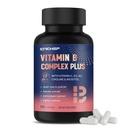 17-in-1 B-vitamiinikompleksi Plus B1, B2, B3, B4, B5, B6, B7 (biotiini), B8 (inositoli), B9, B12, C, D3, K2, energia, immuuni, iho, hermotuki miehille ja naisille - 120 kapselia