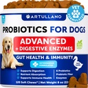 Probiotika för hundar - Support Gut Health, Itchy Skin, Allergier, immunitet, Yeast Balance - Dog Probiotika och Digestive Enzymes med prebiotika - Minska Diarré, Gas - 120 Probiotiska Chews för hundar