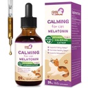 Cat Melatonin Natural Calming Drops, Support Falling Asleep & Healthy Sleep, Herbal Extract Relaxation Supplement med L-Theanine, Valerian, Catnip, Passion Flower och Chamomile.