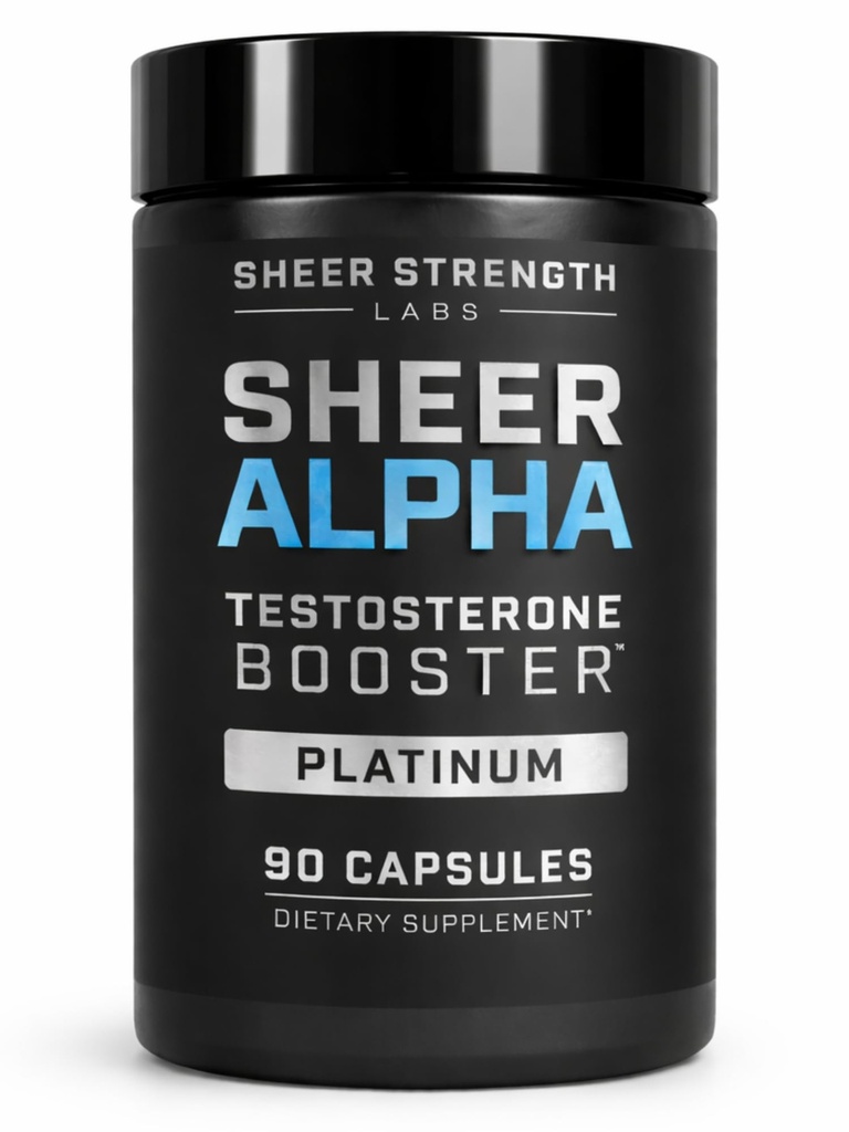 Sheer Strength Labs Testosteroni Booster T-Booster miehille - kliinisesti tuettu annos, vahvin Formula - valmistettu USA:ssa - Premium Blend Fadogia Agrestis Tongkat Ali ja Shilajit. 30 Palvelijat