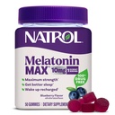 Natrol Melatoniini 10 mg unilääke lisäravinteet, 50 kreivi Melatoniini Max Gummies, Mustikka maku, 10 mg melatoniini Gummies satunnaiseen unettomuuteen, 50 päivän tarjonta