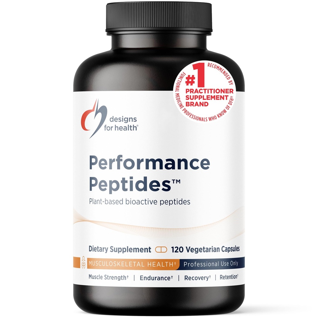 Designs Health Performance Peptides - tukee lihasten terveys, terve ikääntyminen ja kehon koostumus - kasvi-pohjainen Peptide lihasten Recovery täydentää (120 kapselia)