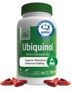 Ubiquinol 100mg 120 Softgels som Kaneka QH Reduced CoQ-10 | Stabiliserad - 3rd Party Tested | Förbättrad biotillgänglighet | Cardiovascular & Mitochondria Function Support | Icke-GMO av Health Thru Nutrition