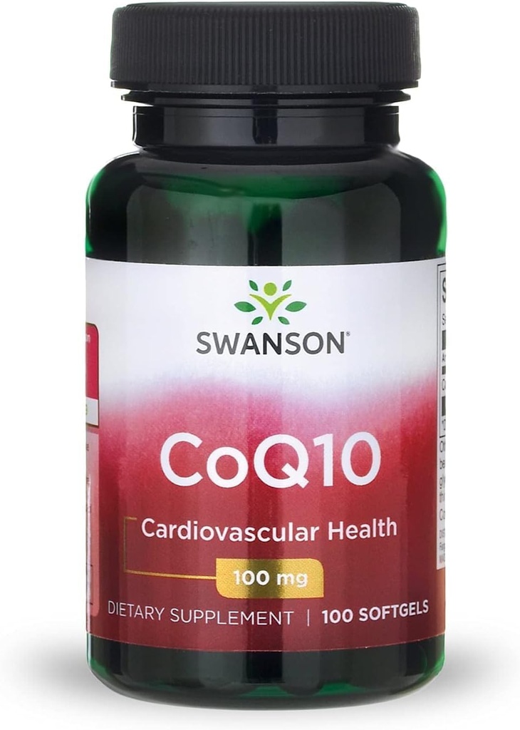 Swanson CoQ10 - Energy Antioksidantti tuki - Coenzyme Q10 täydentää - (100 Softgels, 100mg Each)