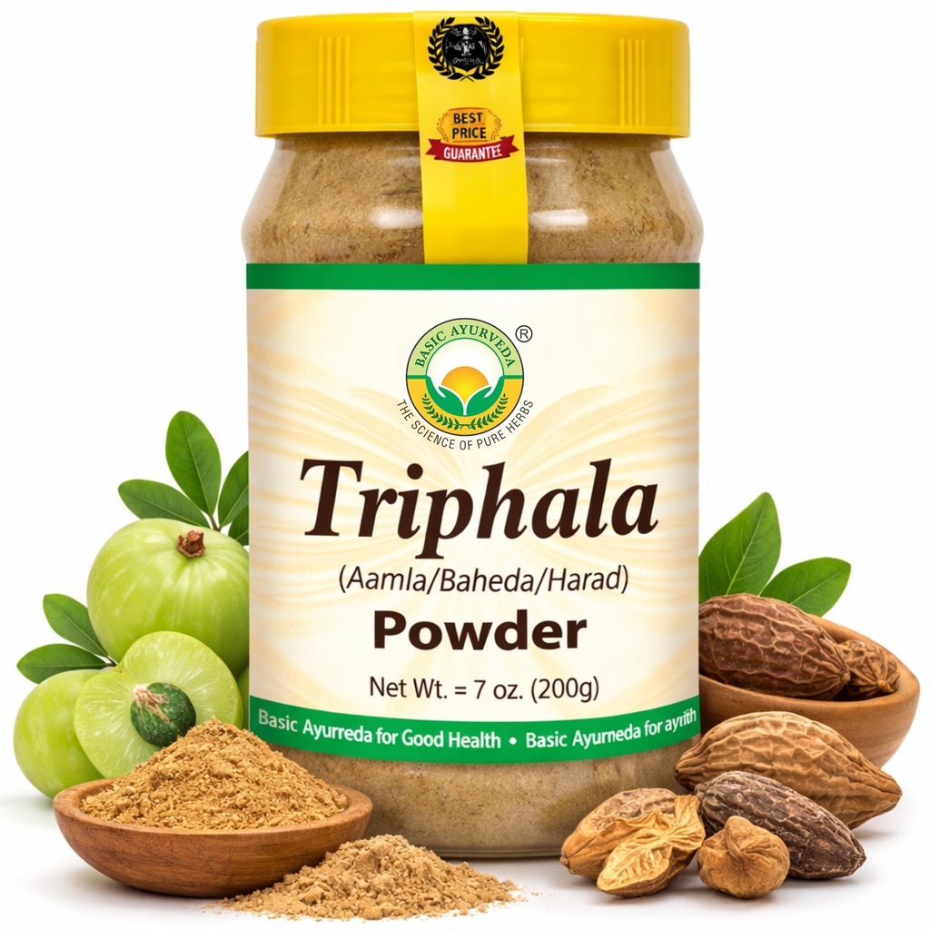 AYURVEDA Triphala Powder 7.05 Oz (200g) ... 100% Natural Ayurvedic Blend of Amla, Haritaki & Bibhitaki...