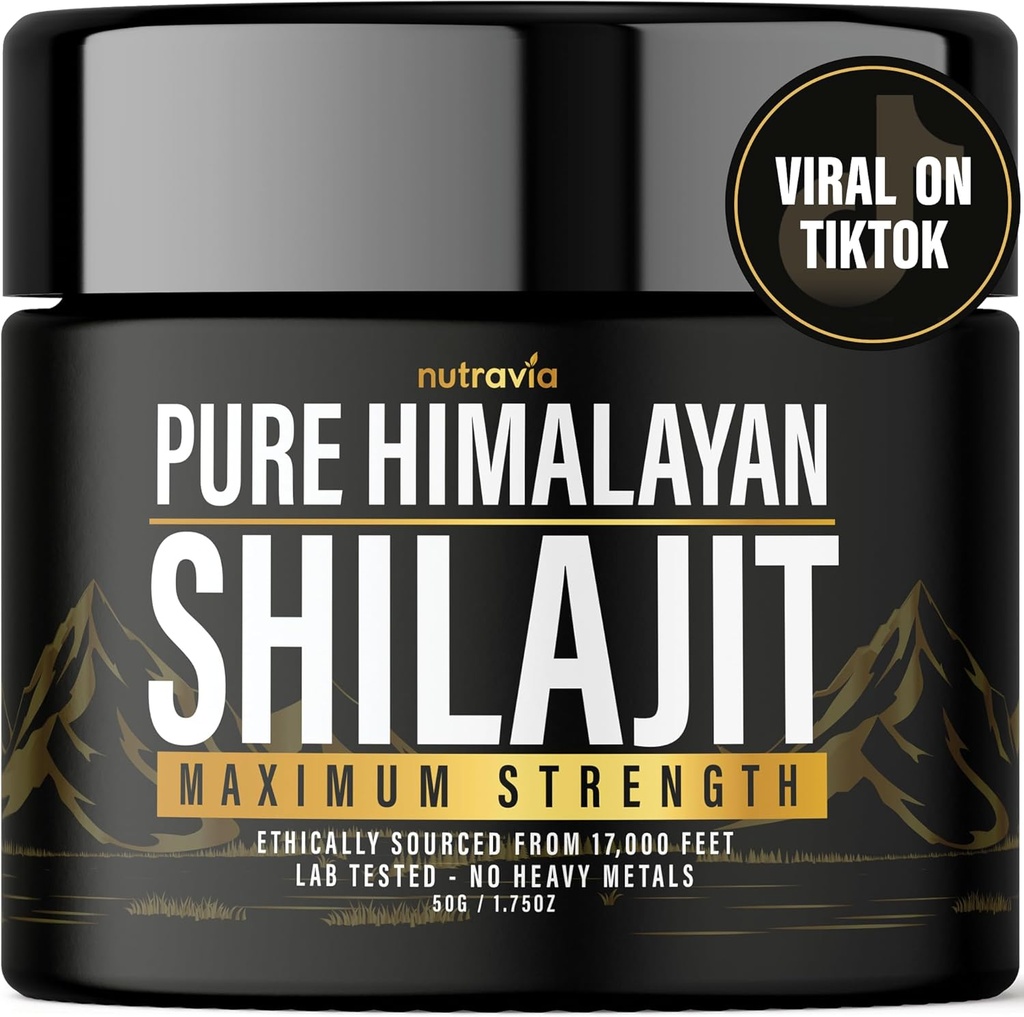 Shilajit Pure Himalayan Organic Resin - Natural Authentic Lab Tested Formel för Män, Kvinnor - Inga tunga metaller - 600mg Max Styrka med 85 + Spår Mineraler Golden Grade Shilajit Supplement (1 Pack)