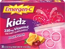 Emergen-C Kidz 250mg Lapset C-vitamiini Powder, kofeiiniton, Immuuniton tuki Drink Mix, Hedelmät Punch Flavor - 30 Count/1 kuukauden tarjonta