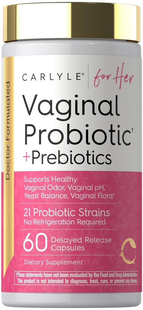 Carlyle Vaginal Probiootit naisille 60 kapselia Prebiootit ... Tukee terve Odor, pH, Hiivatasapaino ja Flora...
