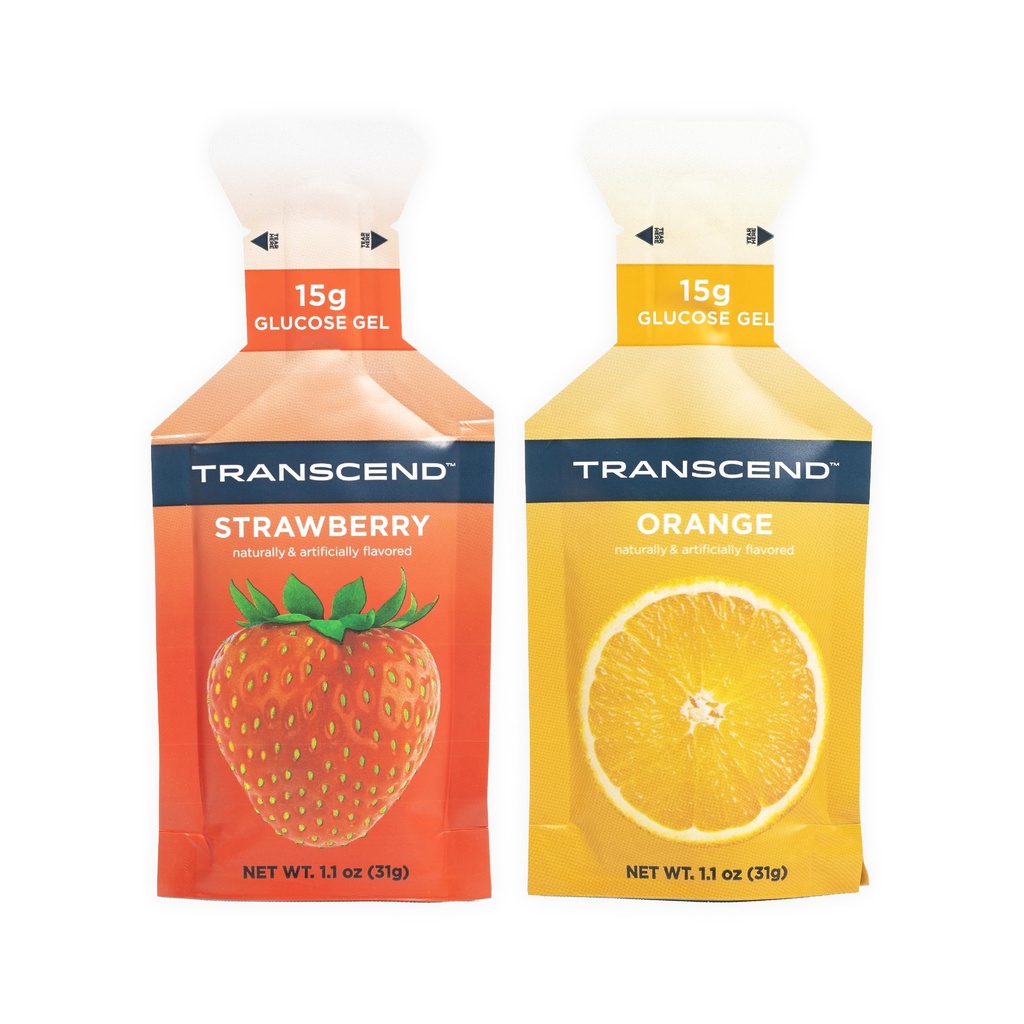 Transcend Foods Mansikka + appelsiinigeelit (1.1 oz, 10 kpl pakkaus) Nopeasti toimiva geeli mansikka ja oranssi maku ... kofeiiniton, gluteeniton