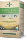 Solgar Earth Source Food Fermented Koji Iron 27mg, 30 Vegetable Capsules - Högre Absorption, långsam frisättning järn - Gentle på magen - Non-GMO, Vegan, Gluten Free, Dairy Free, Kosher - 30 portioner