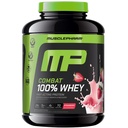MusclePharm Combat 100% Whey Protein Powder, Strawberry Cream Flavor, Fast Recovery & Muscle Gain med Whey Protein Isolate, High Protein Powder för kvinnor och män, Gluten Free, 5 lb, 70 portioner