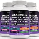 NEW AGE Magnesium Supplement -Powerful Glycinate Citrate Malate Oxide Taurate Aspartate Gluconate Orotate & Mag Chloride Manganese Bone Health and Bone Strength, Joint Support-270 Count