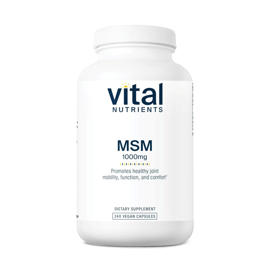 Elintoiminnot - MSM 1000 mg - Orgaanisen rikin luonnollinen muoto - 240 kapselia