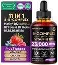 Venture Pal-vitamiini B Complex Liquid Drops, B12 Methylcobalamiini B9 Folic B1,B2,B3,B5,B6,B16 - C-vitamiini, koliini, inositoli, immuuni- ja energia-aineenvaihdunta, aivojen ja sydämen tuki