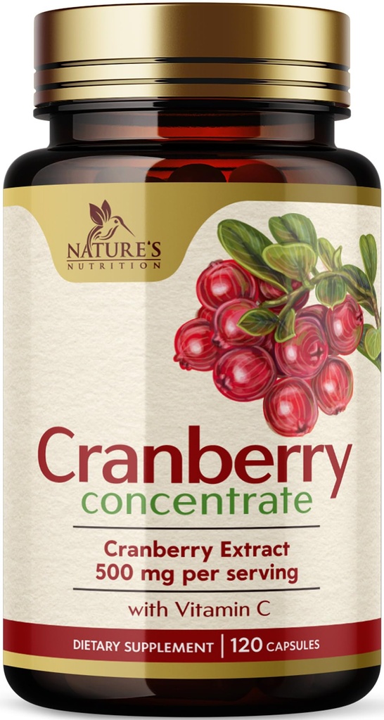 Cranberry Pills Supplement 25,000mg - Färsk Cranberry Equivalent med vitamin C & E - Urinary Tract Health Support, Sugar Free Formula, Fruit Powder Extract - Non-GMO, Bottled i USA - 120 kapslar